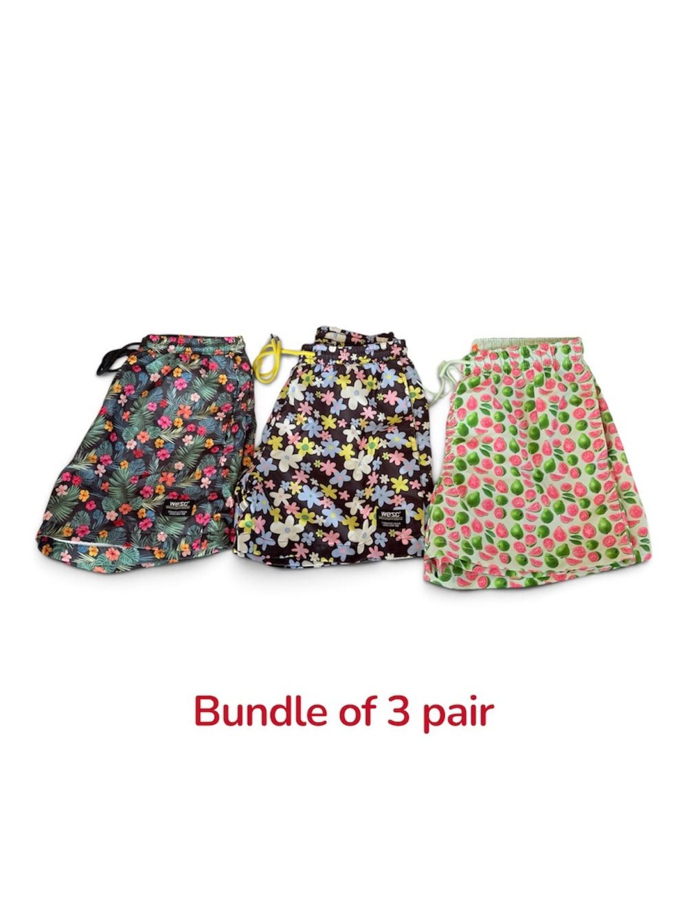Bundle 3 pair men 5” Medium swim trunks